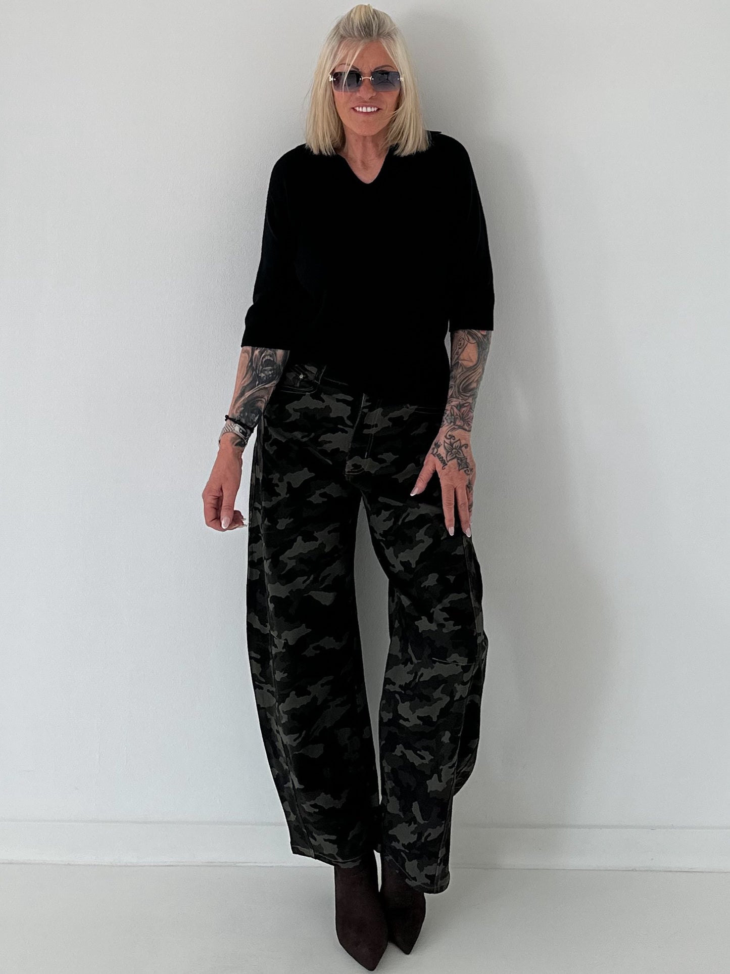 Camouflage Balloon Jeans Highwaist - mehrfarbig