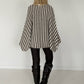 Pullover in Streifen-Look mit Fledermausärmeln   - ecru-chocolate