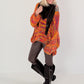 Weicher Oversized Grobstrickpullover  - mehrfarbig