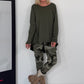 Basic Shirt mit Rundhalsausschnitt - oliv