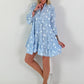 Tunic/dress with floral pattern - light blue
