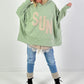 Oversized hoodie model "SUN" - sage