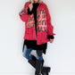 Oversized Jeansjacke mit Pailletten - used-red (lieferbar ab ca. 01.09.26)