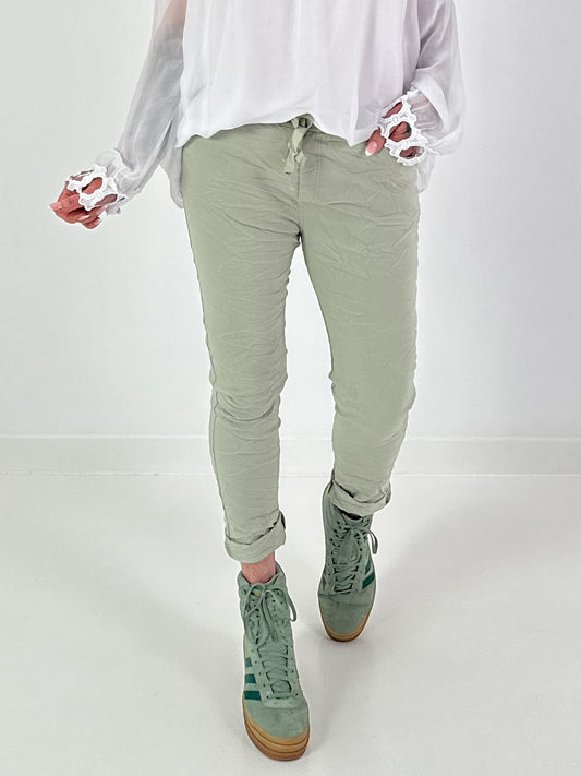 Basic Jogpants mit Bindeband - khaki