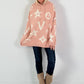Hooded sweater, model "Cozy Beam" - pink
