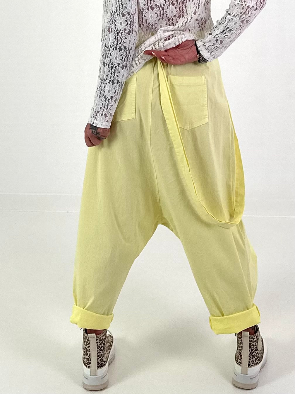Baggy Trousers with Overlay - yellow