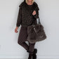 Baggy Hose mit Patten - mokka