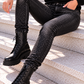 Jeans mit funkelndem Strass - used-black