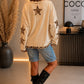 Sweatshirt mit trendigen Leo Sternenelementen - beige