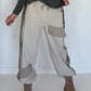 Hose mit City-Statement-Print - beige