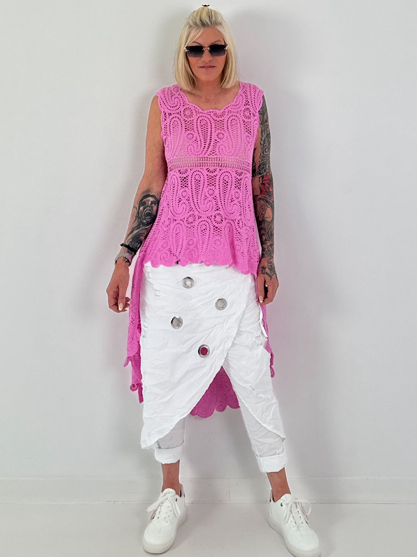 Ibiza Crochet Shirt - Pink