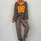 Sweater 96 - taupe-neonorange