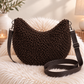 XXL Crossbodytas in teddykrul-look - mokka