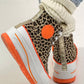 High sneaker model "Cat Boost" - leo-neon orange
