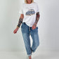T-Shirt Magnifique - weiss-blau