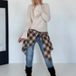 Waist Wrap im Karomuster - beige-mehrfarbig