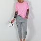 T-shirt with cut-outs - pink