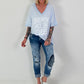 Oversized Shirt Breaking Rules - light blue