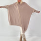 Asymmetrische oversized trui model "Line Affair" - beige