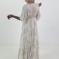 Boho dress with all-over pattern and crochet details - white