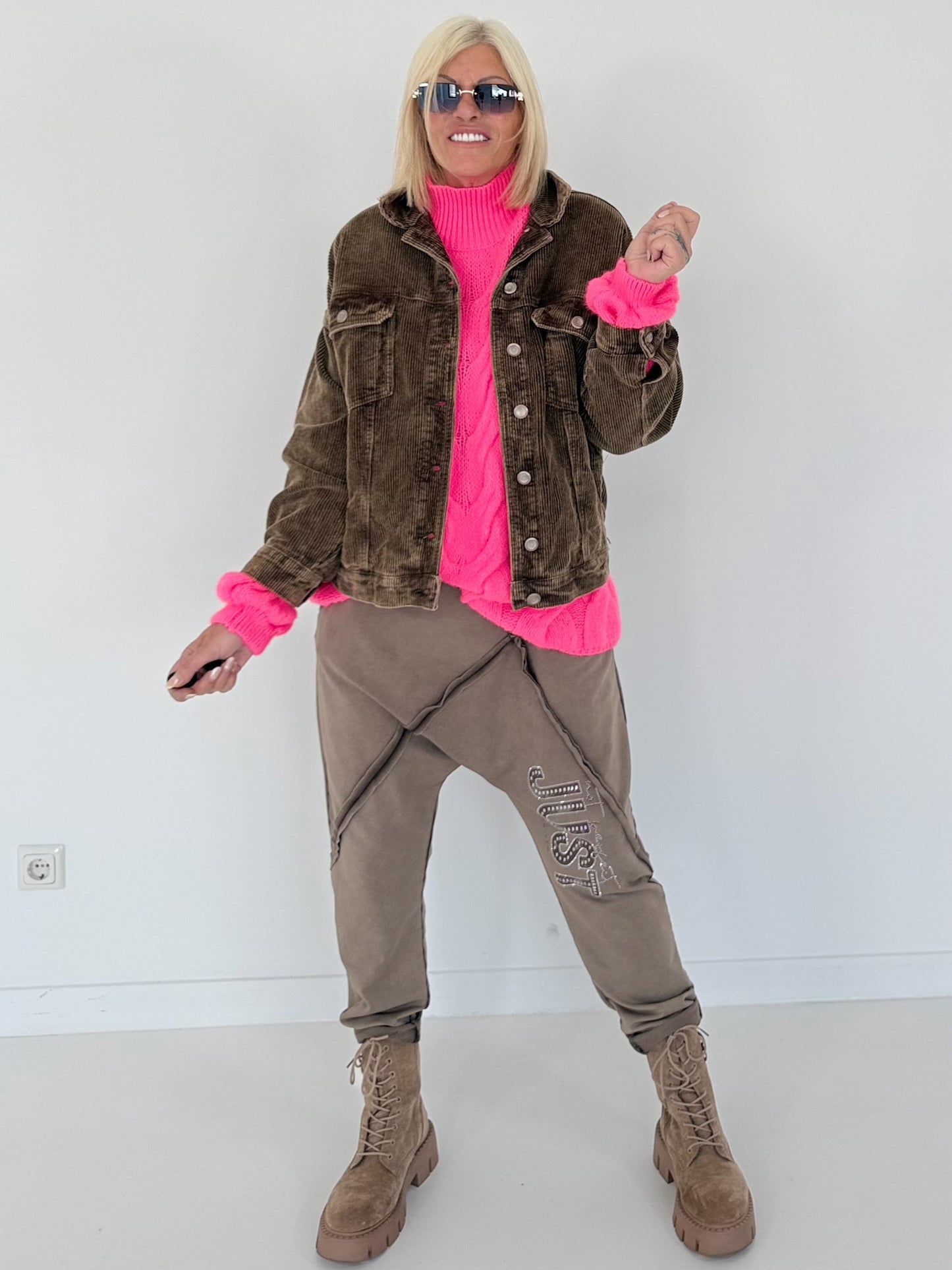 Oversized Kordjacke - schoko