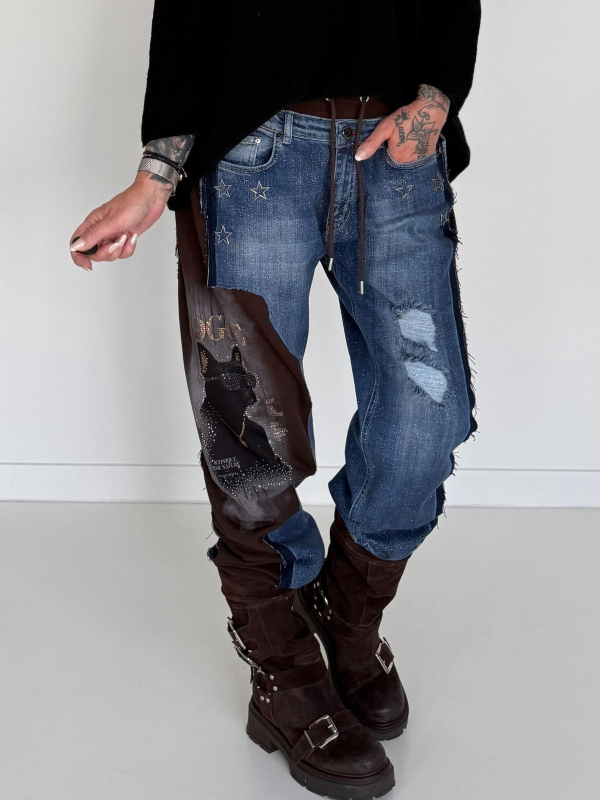 Jogg-Jeans Fashion Dog - denim-mokka