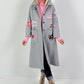Mantel mit Schal Modell "Vintage Whimsy" - grau