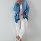 Oversized Jeansjacke - hellblau