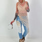 Long lace top asymmetric - beige