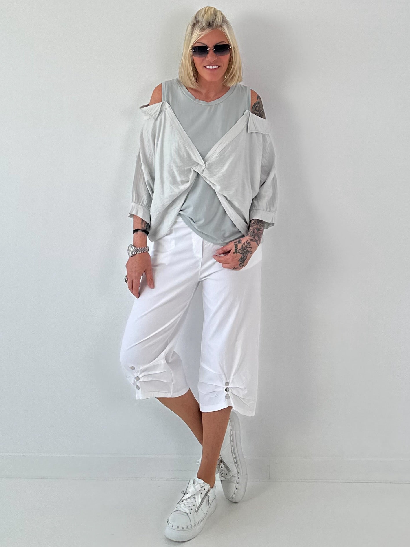 Tunika mit integrierten Top - grau