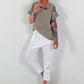 Linen Cut-Out Shirt - Taupe