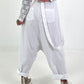 Baggy Trousers with Overlay - white