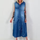Hooded denim dress - dark blue