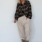Oversized Flanellhemd im Karo-Look - mokka-beige-mehrfarbig