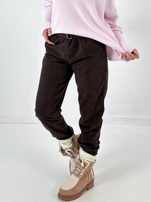 Corduroy trousers model "Soft Comfort" - mocha