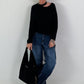 Knitted jumper with cut-out - black