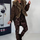 Jacke mit kuscheligem Fellkragen - mokka