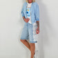Lightweight Blouson with Tie Detail - Light Blue
