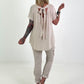 T-Shirt mit Rückenschleife - beige