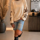 Sweatshirt mit trendigen Leo Sternenelementen - beige