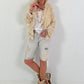 Boho Jacke mit aufwendigen Details- beige-gold