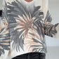 Pullover mit V-Ausschnitt und Botanical-Print - creme-anthrazit