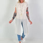 Mesh shirt with overlapping perforated pattern - beige