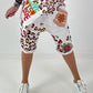 Short baggy shorts with overlap - beige
