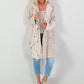 Destroyed Look Leopard Denim Jacket - beige