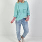 Hoodie I LOVE ME - watergreen