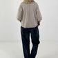 Half-sleeve shirt with stylish outer seams - beige