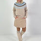 Turtleneck sweater model "Scandinavian Shine" - beige-blue
