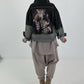 Stylische Jacke mit Farbverlauf und großem Rückenpatch - schwarz - grau