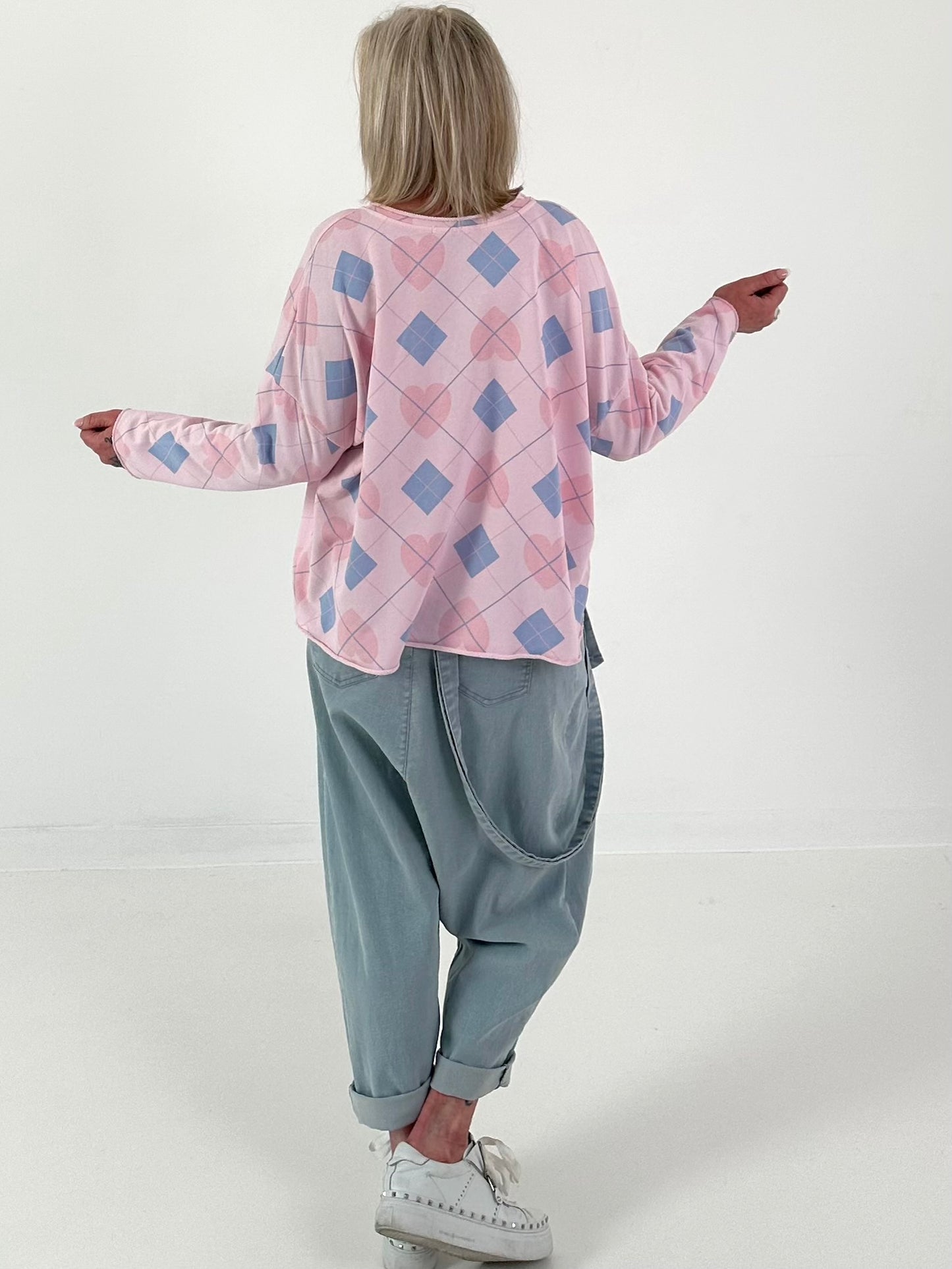 Sweater diamond/heart - pink